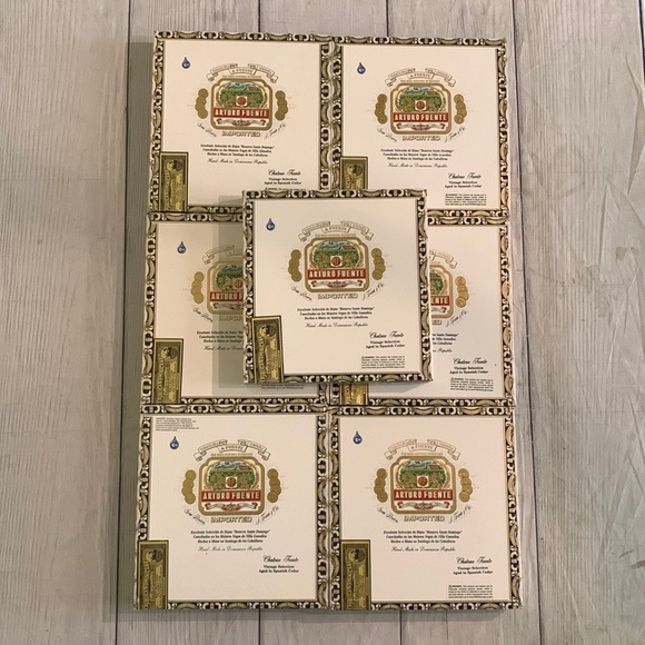 Arturo Fuente Republica Dominicana Chateau Fuente Empty Wooden Cigar Box 7pc Set - Picture 1 of 8